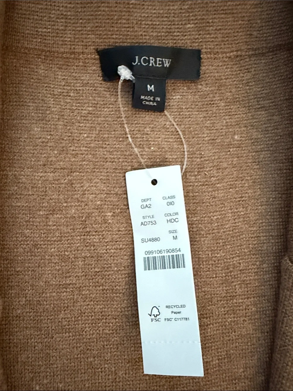 J. CREW Ella Open-front Long Sweater-blazer in Camel Sz M - NWT!!